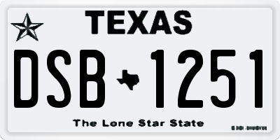 TX license plate DSB1251