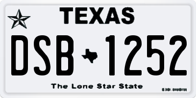 TX license plate DSB1252