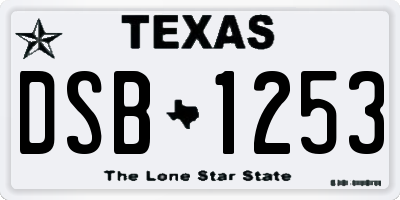 TX license plate DSB1253