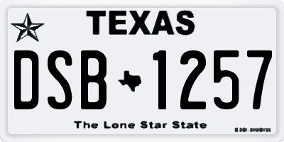 TX license plate DSB1257