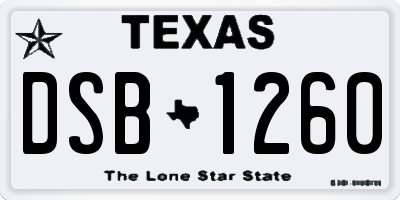 TX license plate DSB1260