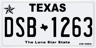TX license plate DSB1263