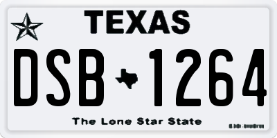 TX license plate DSB1264