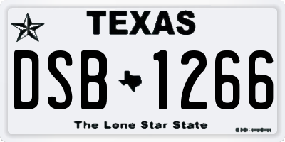 TX license plate DSB1266