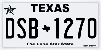 TX license plate DSB1270