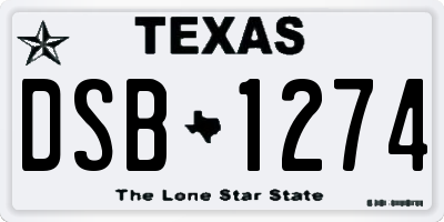 TX license plate DSB1274