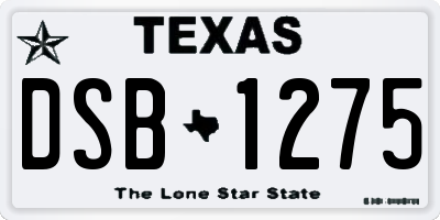 TX license plate DSB1275