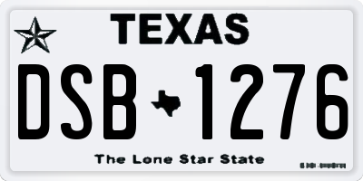 TX license plate DSB1276