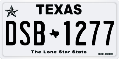 TX license plate DSB1277