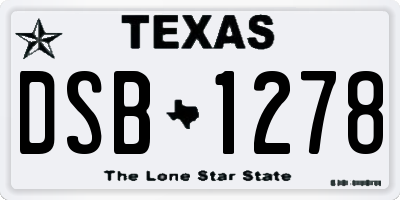 TX license plate DSB1278