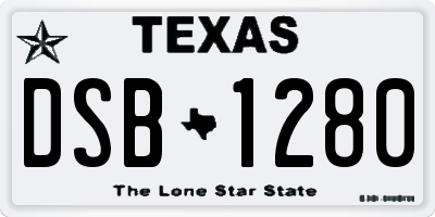 TX license plate DSB1280