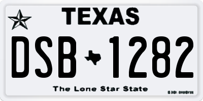 TX license plate DSB1282