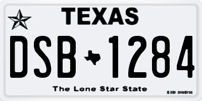 TX license plate DSB1284