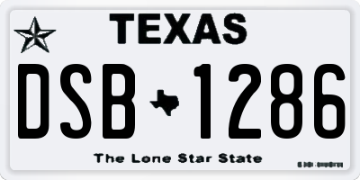 TX license plate DSB1286