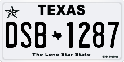 TX license plate DSB1287