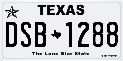 TX license plate DSB1288