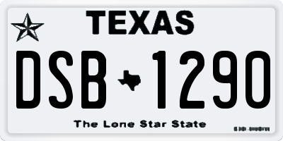 TX license plate DSB1290
