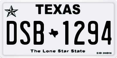 TX license plate DSB1294