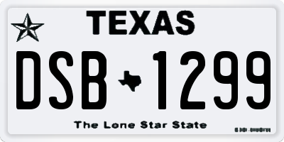 TX license plate DSB1299