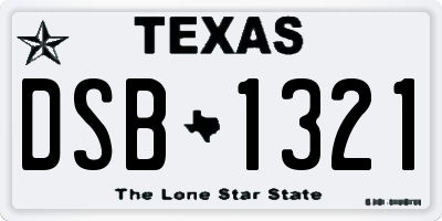 TX license plate DSB1321