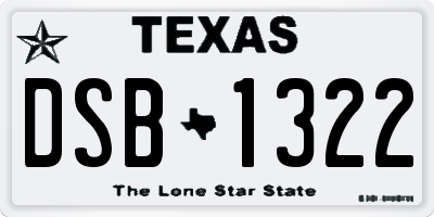 TX license plate DSB1322