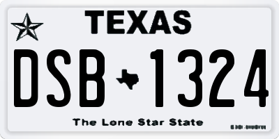 TX license plate DSB1324