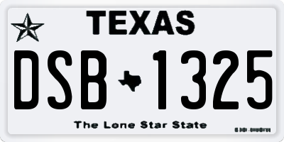 TX license plate DSB1325