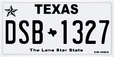 TX license plate DSB1327