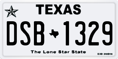 TX license plate DSB1329