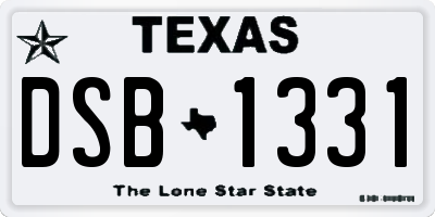 TX license plate DSB1331