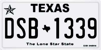 TX license plate DSB1339