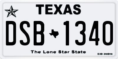 TX license plate DSB1340