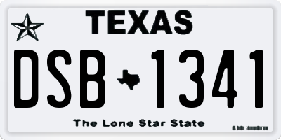 TX license plate DSB1341