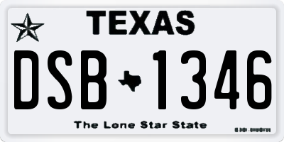 TX license plate DSB1346