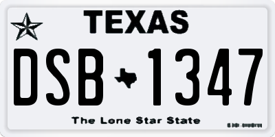TX license plate DSB1347