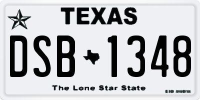 TX license plate DSB1348