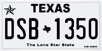 TX license plate DSB1350