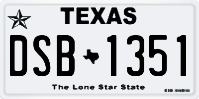 TX license plate DSB1351