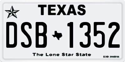 TX license plate DSB1352