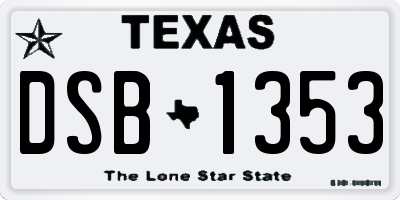 TX license plate DSB1353