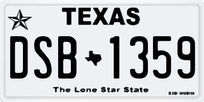 TX license plate DSB1359