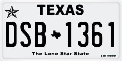 TX license plate DSB1361