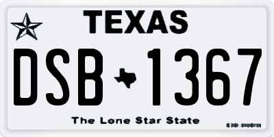 TX license plate DSB1367