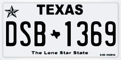 TX license plate DSB1369