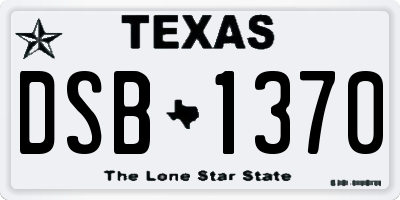 TX license plate DSB1370