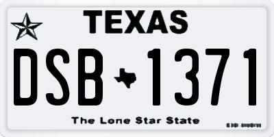 TX license plate DSB1371