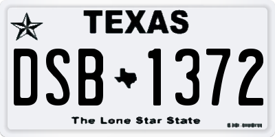 TX license plate DSB1372