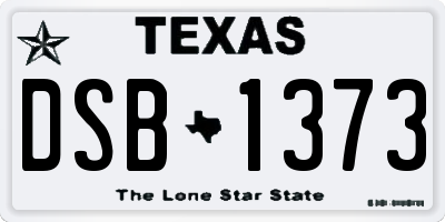 TX license plate DSB1373