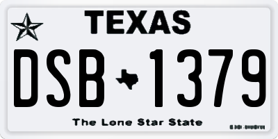 TX license plate DSB1379
