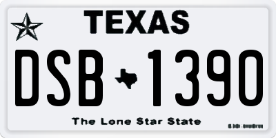 TX license plate DSB1390